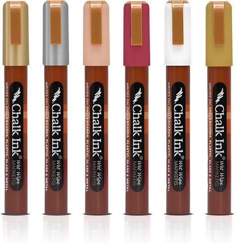 Chalk Ink 6mm Earthy Wet Wipe Markers, 4-Pack in Kuwait
