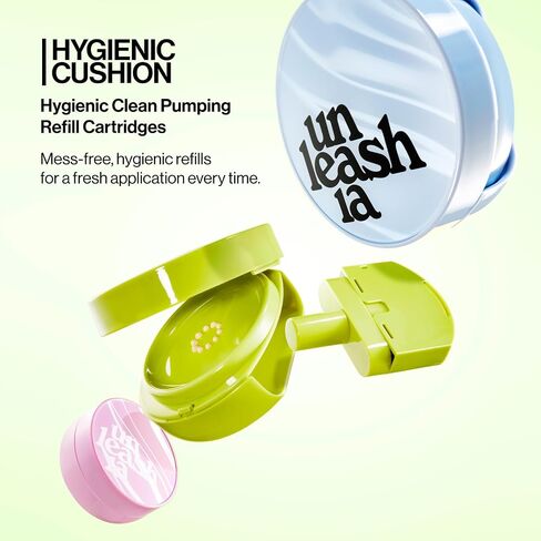 Unleashia Foundation Makeup Healthy-Green Cushion - 15g, Lightweight Buildable Coverage, Vegan, Natural Satin Finish(27W) in Saudi Arabia