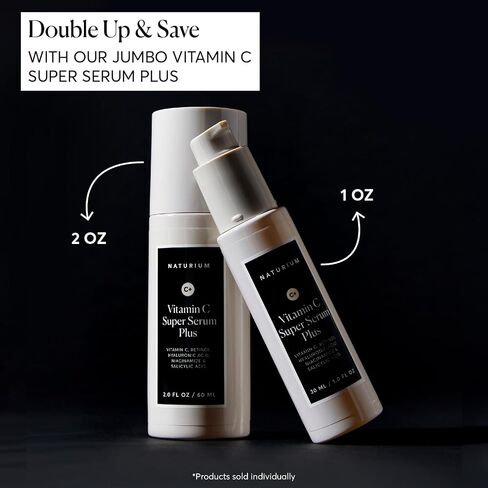 Naturium Vitamin C Super Serum Plus, Smoothing Face Care, plus Retinol, Hyaluronic Acid, Niacinamide & Salicylic Acid, 1 oz in Kuwait