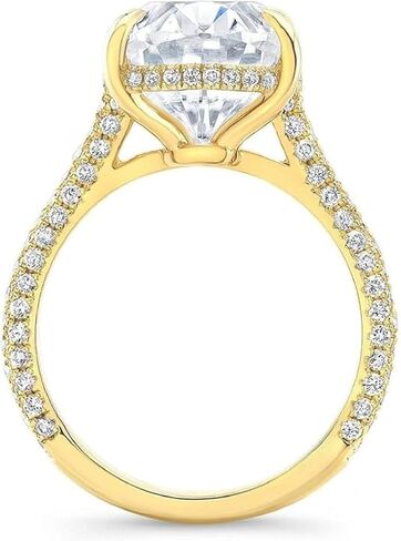 Moissanite Engagement Ring 4CT-8CT Oval Cut 10K 14K 18K Gold & 925 Sterling Silver Anniversary Christmas Ring For Her in Saudi Arabia