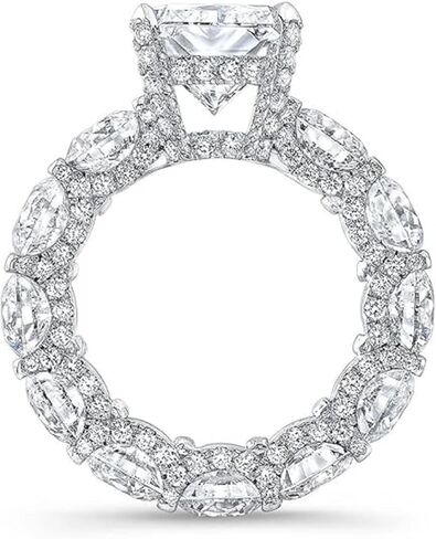 Vintage Moissanite 8CT-12CT Radiant 10K 14K 18K Gold & 925 Sterling Silver Anniversary Christmas Ring For Women in Saudi Arabia