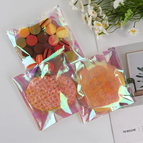 100 PCS Cookie Facs ، أكياس الحلوى ، أكياس السيلوفان الختم الختم ، أكياس لسيلوفان الصافية الصافية ، أكياس ملفات تعريف الارتباط الفردية 3 × 5.6 بوصة للتغليف ، الحلوى ، الملوثات العضوية الثابتة للكعكة in Kuwait