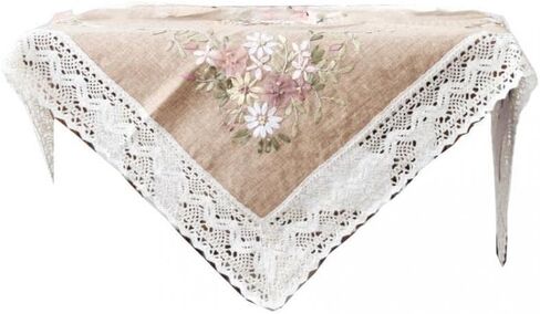 طقم المائدة المطبوخة المطبوخة المطبوخة لتطريز المائدة المائدة المائدة التطريز ، أبيض ، 90 × 90 سم in Kuwait