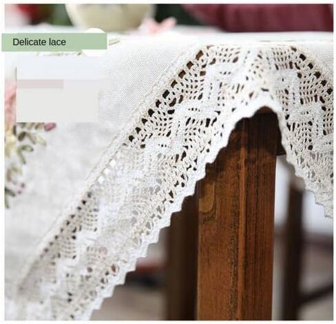 طقم المائدة المطبوخة المطبوخة المطبوخة لتطريز المائدة المائدة المائدة التطريز ، أبيض ، 90 × 90 سم in Kuwait