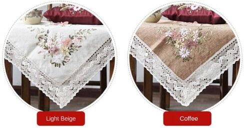 طقم المائدة المطبوخة المطبوخة المطبوخة لتطريز المائدة المائدة المائدة التطريز ، أبيض ، 90 × 90 سم in Kuwait