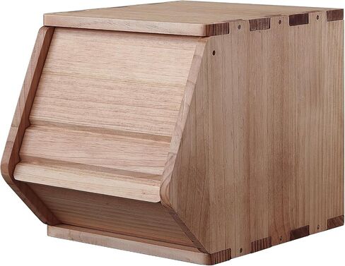 Stackable Solid Wood Storage Chests,Bins with Lids,Modular Wooden Multi-use Box,Closet Storage Organizers,Hall Entryway Cabinet,Drawers,Potato,Onion,Bread,Classify by Items,11.75"W(1 Pack) in Saudi Arabia