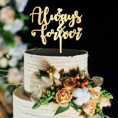 Personalized Always and Forever Cake Topper, Custom Text Cake Topper, Unique Custom Cake Topper with Any Text for Anniversary Cake Decorations in Saudi Arabia