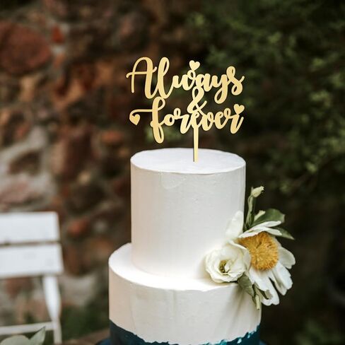 Personalized Always and Forever Cake Topper, Custom Text Cake Topper, Unique Custom Cake Topper with Any Text for Anniversary Cake Decorations in Saudi Arabia
