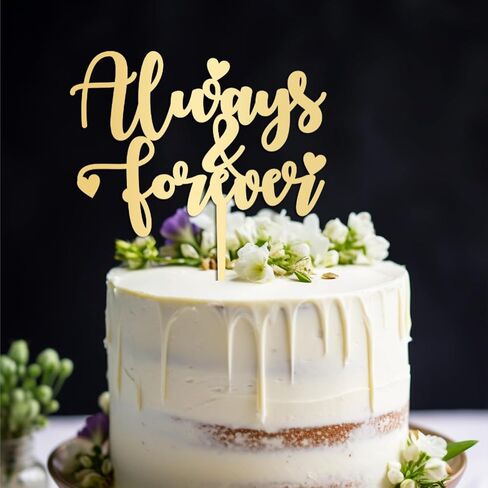 Personalized Always and Forever Cake Topper, Custom Text Cake Topper, Unique Custom Cake Topper with Any Text for Anniversary Cake Decorations in Saudi Arabia
