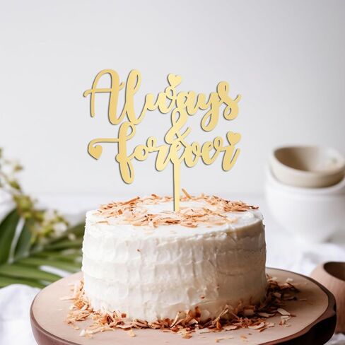 Personalized Always and Forever Cake Topper, Custom Text Cake Topper, Unique Custom Cake Topper with Any Text for Anniversary Cake Decorations in Saudi Arabia
