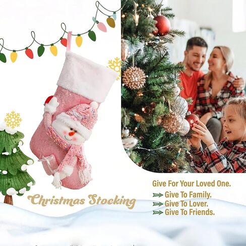 Personalized 3D Christmas Stockings, Custom Family Christmas Stockings, Holiday Decor, Embroidered Stockings With Name, Monogram Stocking (Style 2) in Kuwait