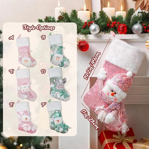 Personalized 3D Christmas Stockings, Custom Family Christmas Stockings, Holiday Decor, Embroidered Stockings With Name, Monogram Stocking (Style 2) in Kuwait