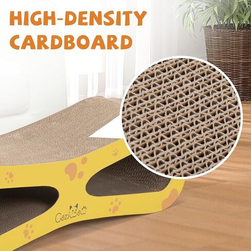 Cardboard Cat Scratcher Lounge Bed for Indoor Cats Kittens, 29.5" 8-Shaped Cat Scratching Board with Catnip, Grey in Saudi Arabia