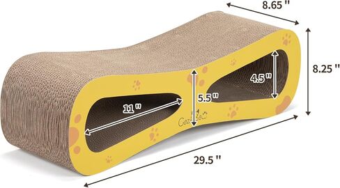 Cardboard Cat Scratcher Lounge Bed for Indoor Cats Kittens, 29.5" 8-Shaped Cat Scratching Board with Catnip, Grey in Saudi Arabia