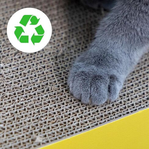 Cardboard Cat Scratcher Lounge Bed for Indoor Cats Kittens, 29.5" 8-Shaped Cat Scratching Board with Catnip, Grey in Saudi Arabia