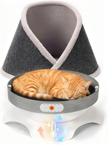 Heated & Cooling Cat Bed with 5 White Noise Modes, Cat Cave Bed with Mat Smart Temperature Control, Indoor Cozy Bed for Small and Medium Cats in Saudi Arabia