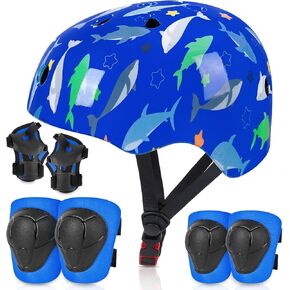 FIODAY Kids Helmet منصات الركبة للأطفال يونيكورن الركبة والكوع منصات حراس المعصم قابل للتعديل مجموعة معدات الحماية للفتيات الأولاد الرياضة التزلج سكوتر التزلج المضمنة، قوس قزح، 3-8 سنوات in Kuwait