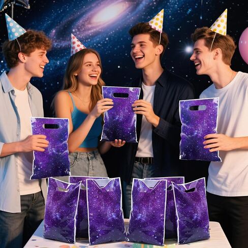 CTOSREE 50 PCS Galaxy Party Parts Favors Starry Purple Galaxy Caldy Favore Passs Plastic for Goodies تعامل الهدية إلى الحفلات الفضائية الخارجية ديكور عيد ميلاد تحت عنوان 6.69 × 9.84 في in Kuwait