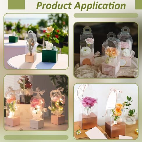 Benecreat 12pcs صندوق زهرة روز واحد حقيبة فارغة ، صناديق تعبئة الزهور الصافية صناديق هدايا زهرة للتخرج زفاف عيد ميلاد هدية الأزهار ترتيب تزويد ، أبيض in Kuwait