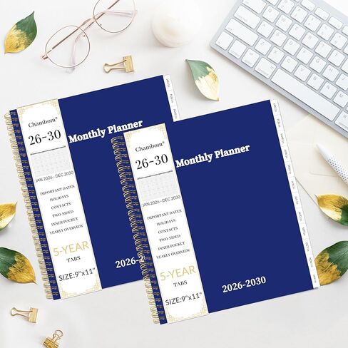 2026-2030 مخطط شهري 5 سنوات مخطط/تقويم 2026-2030 ، يناير 2026-ديسمبر 2030 ، 9 "× 11" ، علامات تبويب ، جيب مزدوج ، عطلات ، ورقة سميكة in Kuwait