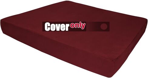 Barker Beds Replacement Cover (Sleek, Large, Burgundy) – Soft Microfiber Dog Bed Cover for 7" Orthopedic Beds – Durable, Machine-Washable & Easy to Remove – Fits Sleek Edition – Made in USA in Saudi Arabia