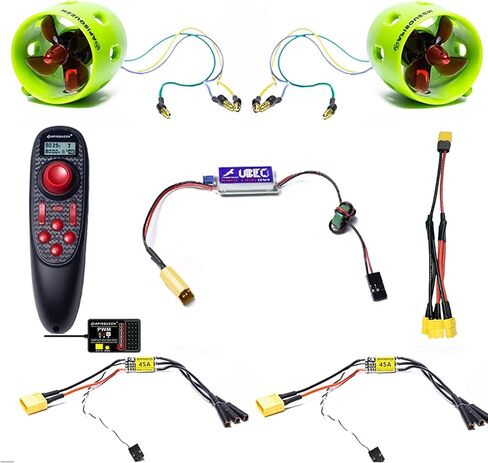 ApisQueen U01 12V~24V Underwater Thruster 2kg Thrust Brushless Underwater Subsea Thruster/Propeller/Propulsion for ROV Boat (CW) in Kuwait