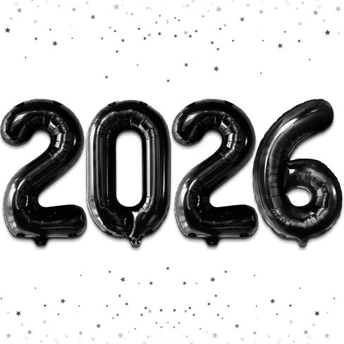 كاتش أون، بالونات سوداء رقم 2024 - 16 بوصة، بالونات رأس السنة الجديدة | أرقام بالونات سوداء 2024 لزينة رأس السنة الجديدة 2024 | بالونات فويل سوداء 2024 لمستلزمات حفلات رأس السنة الجديدة 2024 in Kuwait