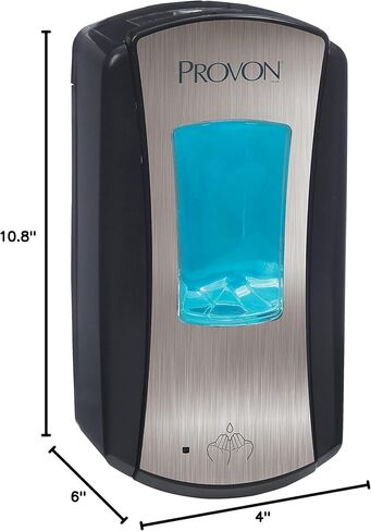 PROVON LTX-12 Touch-Free Foam Handwash Dispenser, Chrome/Black, for 1200 mL PROVON LTX-12 Foam Soap Refills (Pack of 1) - 1972-04 in Kuwait