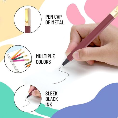 12 Pack Gel Pens Black 0.5 mm Medium Point Black Gel Ink Pens with Cap Quick Drying Ballpoint Pen Smooth Writing Fine Point Pen for Journaling School Office Supplies in Saudi Arabia