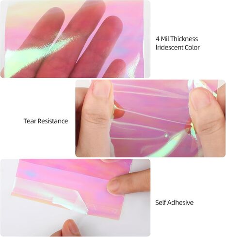 200 PCS Self Sealing Cellophane Treat Bags, 4 x 6 Inches Self Adhesive Clear Iridescent Cellophane Bag, Small Resealable Individual Cookie Bags for Packaging Gift Giving, Candy, Pretzels, Treats in Saudi Arabia
