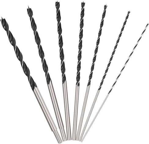 COMOWARE 12" Extra Long Brad Point Drill Bit Set, 12 Pcs High Carbon Steel Long Drill Bit, Long Drill Bits for Wood, Plastic, PVC, Composite & Rubber, 1/8", 3/16", 1/4", 5/16", 3/8", 7/16", 1/2" in Saudi Arabia