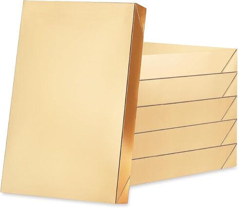 HAPPY POTATO 6 Gift Boxes with Lids 11x8.5x1.5 Inches White & Gold Shirt Boxes Gift Boxes for Clothes Gift Wrap Boxes (Grain Texture, Each Color for 3 Packs) in Saudi Arabia