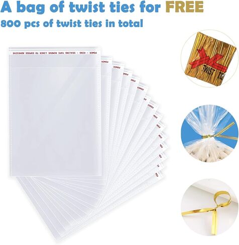 4" x 6" Resealble Cellophane Bags 1000 pcs, Self Sealing Bags for Packaging Products Self-adhesive Cello Bags for Jewelry, Cards, Photos, Envelopes, Gifts, Bakery, Candies, and Products, 1000 ct in Bulk in Kuwait