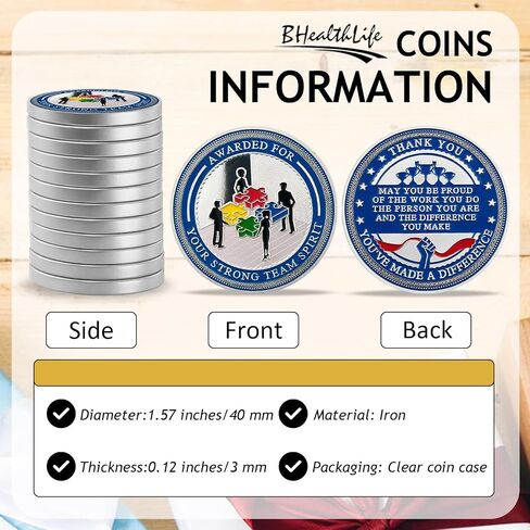 BHealthLife 10 Pcs Team Spirit Award Coins Set Appreciation Gifts for Employees Inspirational Coins Bulk Gifts for Coworkers Team Members Staffs Students in Saudi Arabia