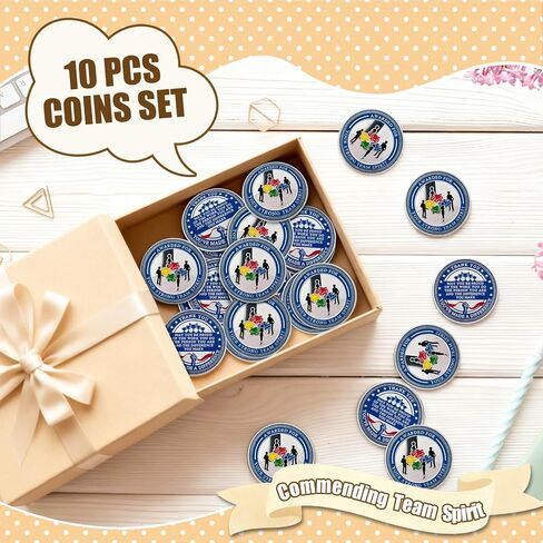 BHealthLife 10 Pcs Team Spirit Award Coins Set Appreciation Gifts for Employees Inspirational Coins Bulk Gifts for Coworkers Team Members Staffs Students in Saudi Arabia