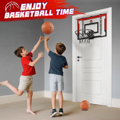 24 "× 16" لعبة كرة سلة كبيرة داخلية - طوق كرة سلة قابل للتعديل قابلة للتعديل فوق الباب مع لوحة النتائج/2 كرات ، هدايا عيد ميلاد كرة السلة للأطفال والكبار (الأزرق) in Kuwait
