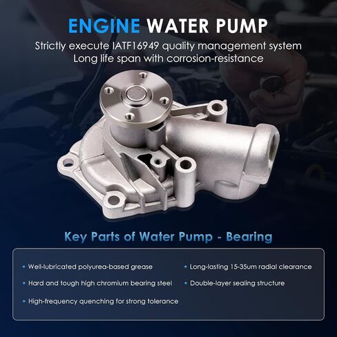 طقم مضخة مياه بحزام التوقيت ECCPP® يناسب 2004-2009 Mitsubishi Eclipse Galant Lancer Outlander 2.4L SOHC 4G69 in Saudi Arabia
