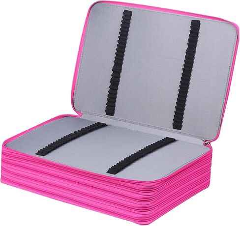 Shulaner 500 Slots Colored Pencil Case with Zipper Closure Crocodile Pattern Large Capacity Pencils Bag Waterproof PU Leather Pen Organizer Storage Holder for Artist (Purple Croco, Small Slots) in Kuwait