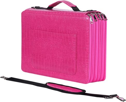 Shulaner 500 Slots Colored Pencil Case with Zipper Closure Crocodile Pattern Large Capacity Pencils Bag Waterproof PU Leather Pen Organizer Storage Holder for Artist (Purple Croco, Small Slots) in Kuwait