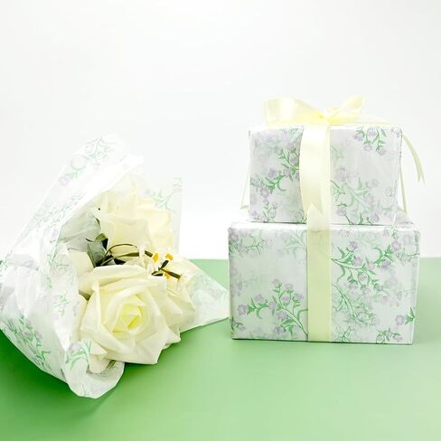 100 Sheets Eucalyptus Gift Wrapping Tissue Paper Recyclable Greenery Botanical Packaging Bag for Wedding Birthday Showers Art Craft Party Favor Decoration in Saudi Arabia