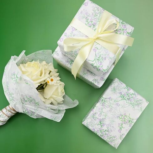 100 Sheets Eucalyptus Gift Wrapping Tissue Paper Recyclable Greenery Botanical Packaging Bag for Wedding Birthday Showers Art Craft Party Favor Decoration in Saudi Arabia