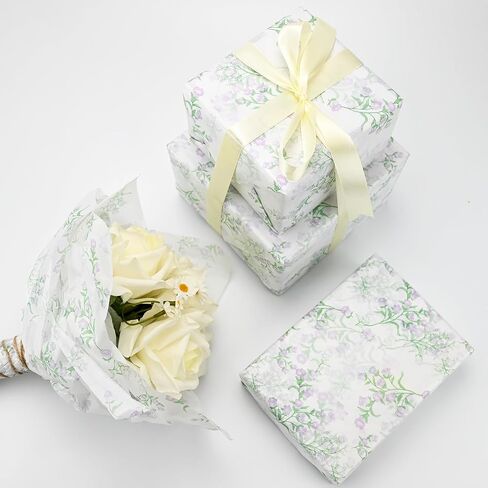 100 Sheets Eucalyptus Gift Wrapping Tissue Paper Recyclable Greenery Botanical Packaging Bag for Wedding Birthday Showers Art Craft Party Favor Decoration in Saudi Arabia