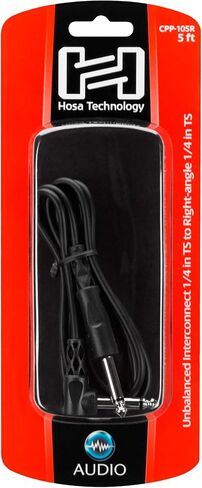 Hosa CPP-110R Unbalanced Interconnect, 1/4" TS to Right-angle 1/4" TS, 10 Feet in Kuwait