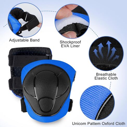 FIODAY Kids Helmet منصات الركبة للأطفال يونيكورن الركبة والكوع منصات حراس المعصم قابل للتعديل مجموعة معدات الحماية للفتيات الأولاد الرياضة التزلج سكوتر التزلج المضمنة، قوس قزح، 3-8 سنوات in Kuwait