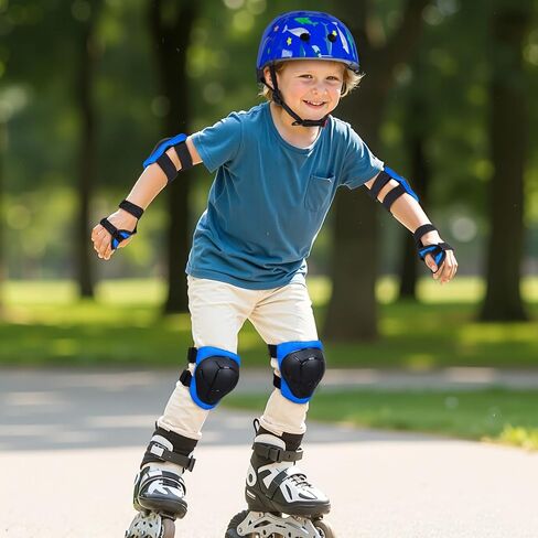 FIODAY Kids Helmet منصات الركبة للأطفال يونيكورن الركبة والكوع منصات حراس المعصم قابل للتعديل مجموعة معدات الحماية للفتيات الأولاد الرياضة التزلج سكوتر التزلج المضمنة، قوس قزح، 3-8 سنوات in Kuwait