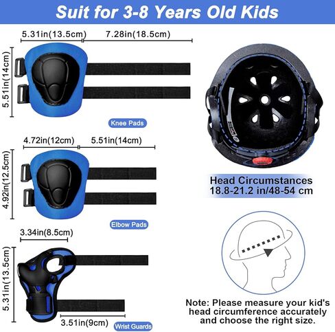 FIODAY Kids Helmet منصات الركبة للأطفال يونيكورن الركبة والكوع منصات حراس المعصم قابل للتعديل مجموعة معدات الحماية للفتيات الأولاد الرياضة التزلج سكوتر التزلج المضمنة، قوس قزح، 3-8 سنوات in Kuwait