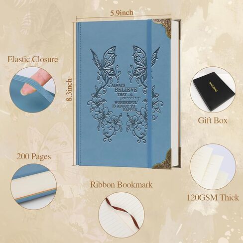 هدايا Whlbhg Butterfly للنساء رجال مجلة Butterfly Butterflor Notebricte Notebricking Gift Inspirational A5 Pink Notebooks for Work Travel School (bink bink bink) in Kuwait