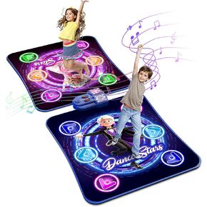 Dance Mat Toys for 3-12 Year Old Kids, Kids Dance Mat with Light-up 12-Button Bluetooth & 6 Modes, 2 Player Electronic Dance Pad Toys, Birthday Xmas Gifts for 3 4 5 6 7 8 9 10+ Year Old Girls Boys in Saudi Arabia