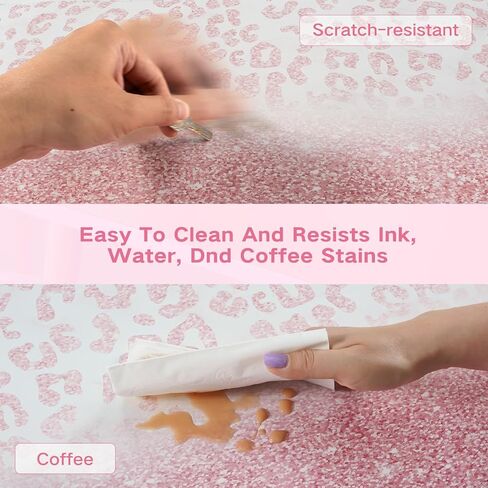 HAOCOO Heated Desk Pad Large, Warm Mouse Pad Gaming, Computer Desk Mat for Desktop, 3 Levels Heating, Auto Shut Down, Leather Laptop Keyboard Mat for Home Office, Purple Blue Galaxy in Kuwait