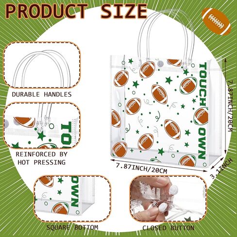 Sweetude 24 PCS أكياس هدايا التوعية بسرطان الثدي من الشريط الوردي واضحة PVC أكياس مع مقابض 7.87 × 3.1 × 7.87 بوصة قابلة لإعادة الاستخدام ، in Saudi Arabia